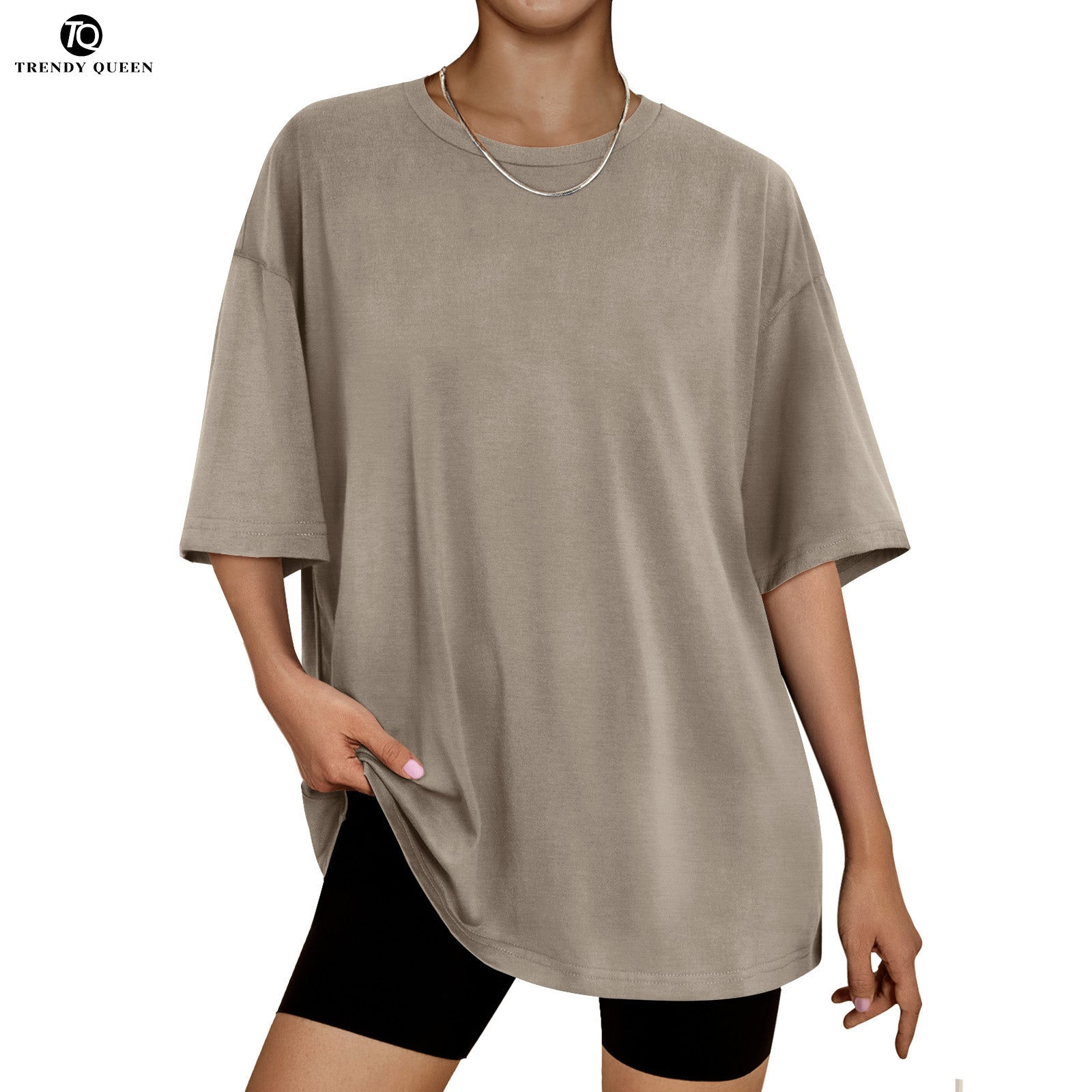 Trendy Queen Womens Oversized Summer T Shirts Business Casual Dressy Tops Beach Vacation Clothes Spring Fashion 2025