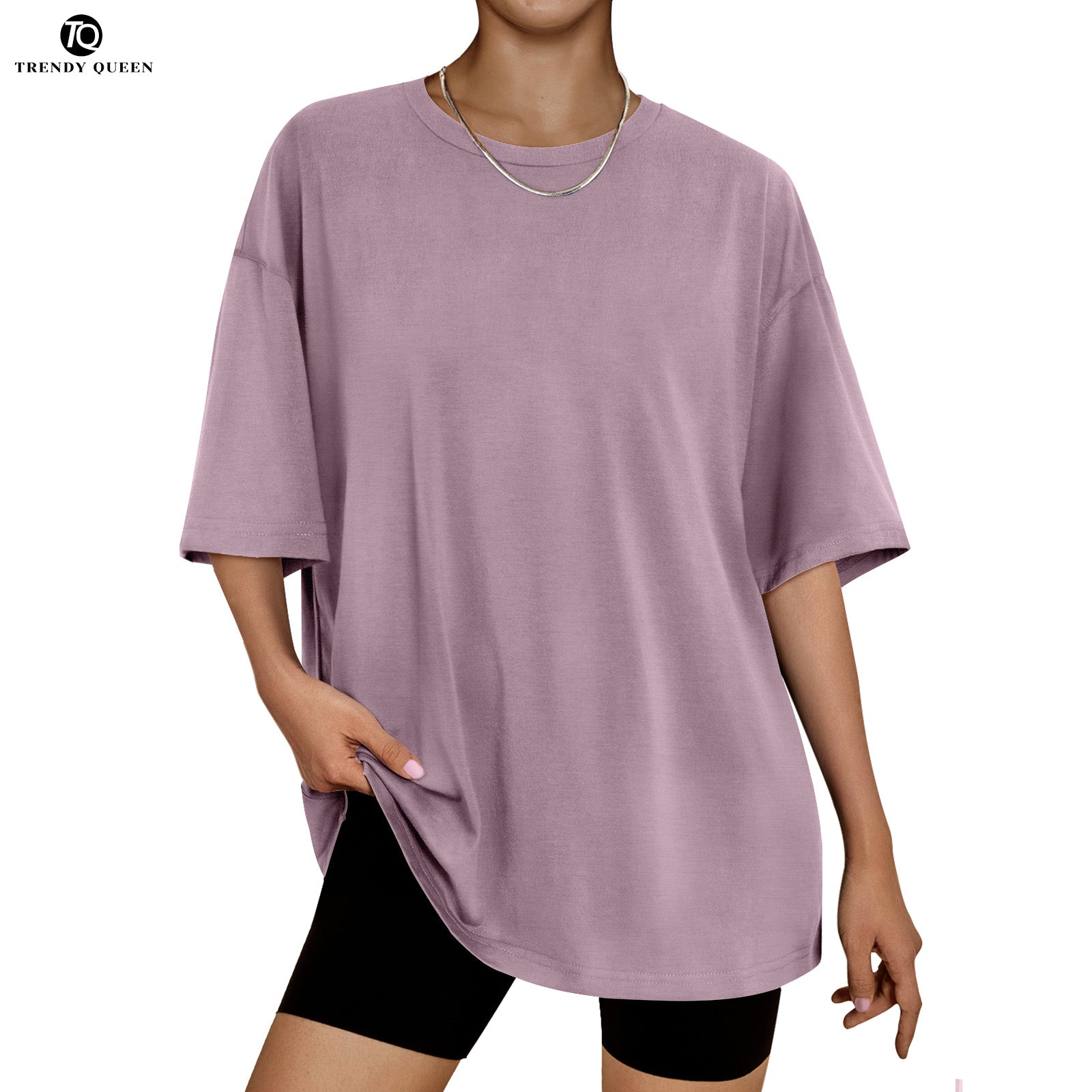 Trendy Queen Womens Oversized Summer T Shirts Business Casual Dressy Tops Beach Vacation Clothes Spring Fashion 2025