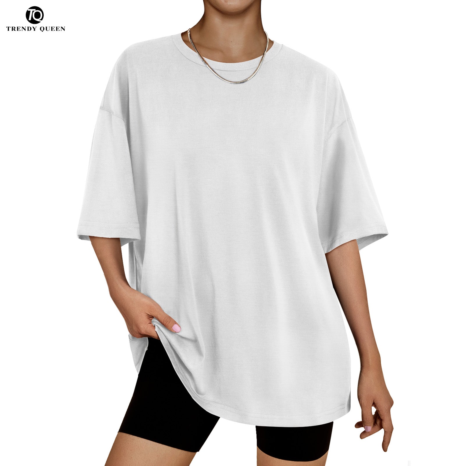 Trendy Queen Womens Oversized Summer T Shirts Business Casual Dressy Tops Beach Vacation Clothes Spring Fashion 2025