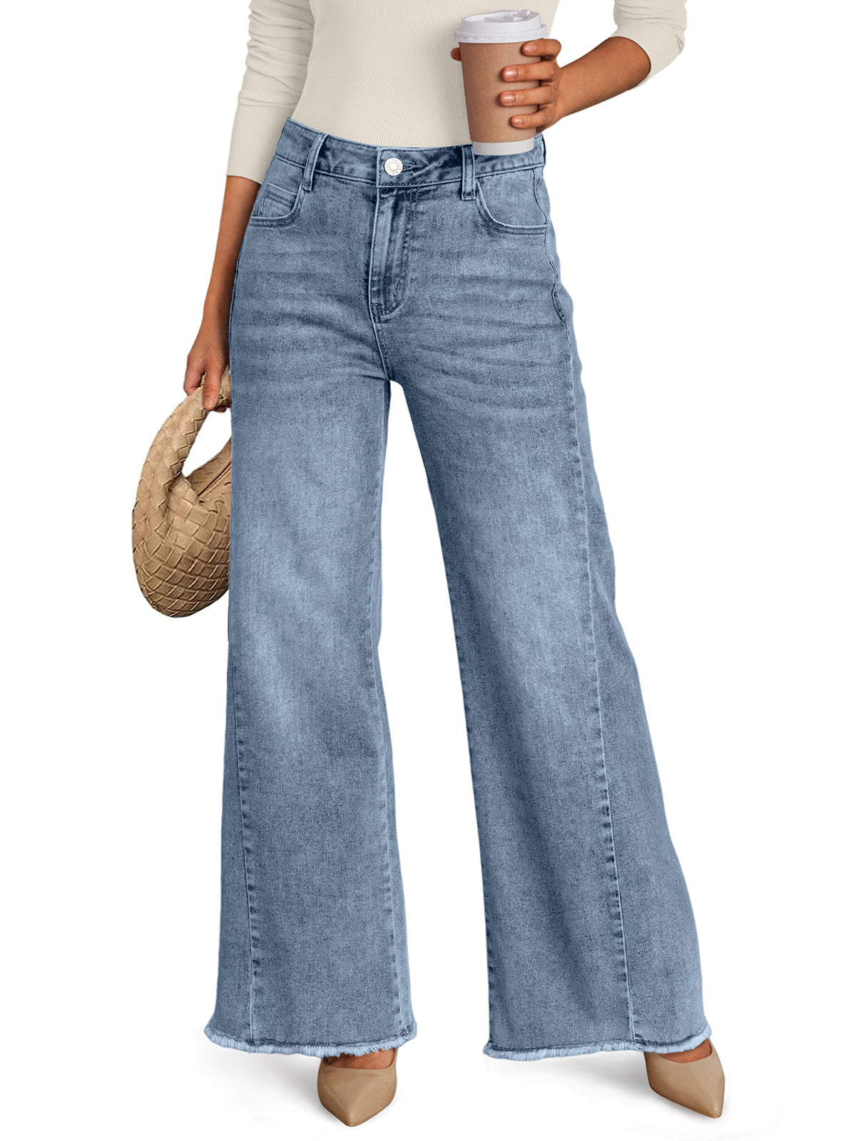 Medium Blue wide leg jeans