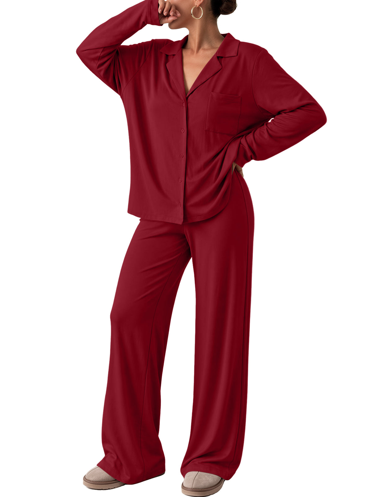Dark Red pajama set