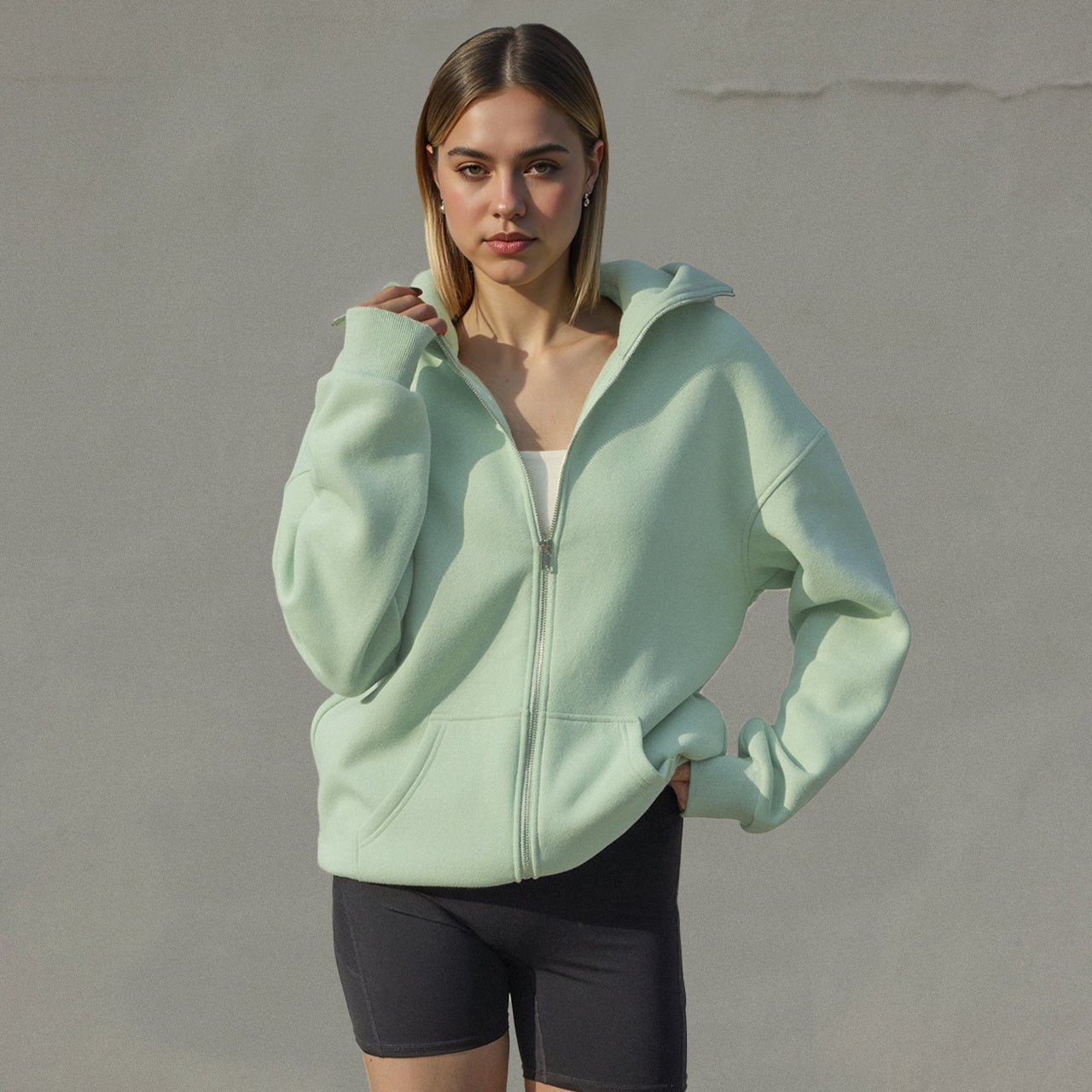 Trendy Queen Women's Stylish Balaclava Hoodie with Full-Face Mask - Casual Zip-Up Sweatshirt, Graphic Design, Perfect for Outdoor Activities| Fashionforward Hoodie | Durable Fabric Hoodie Tops Womenswear