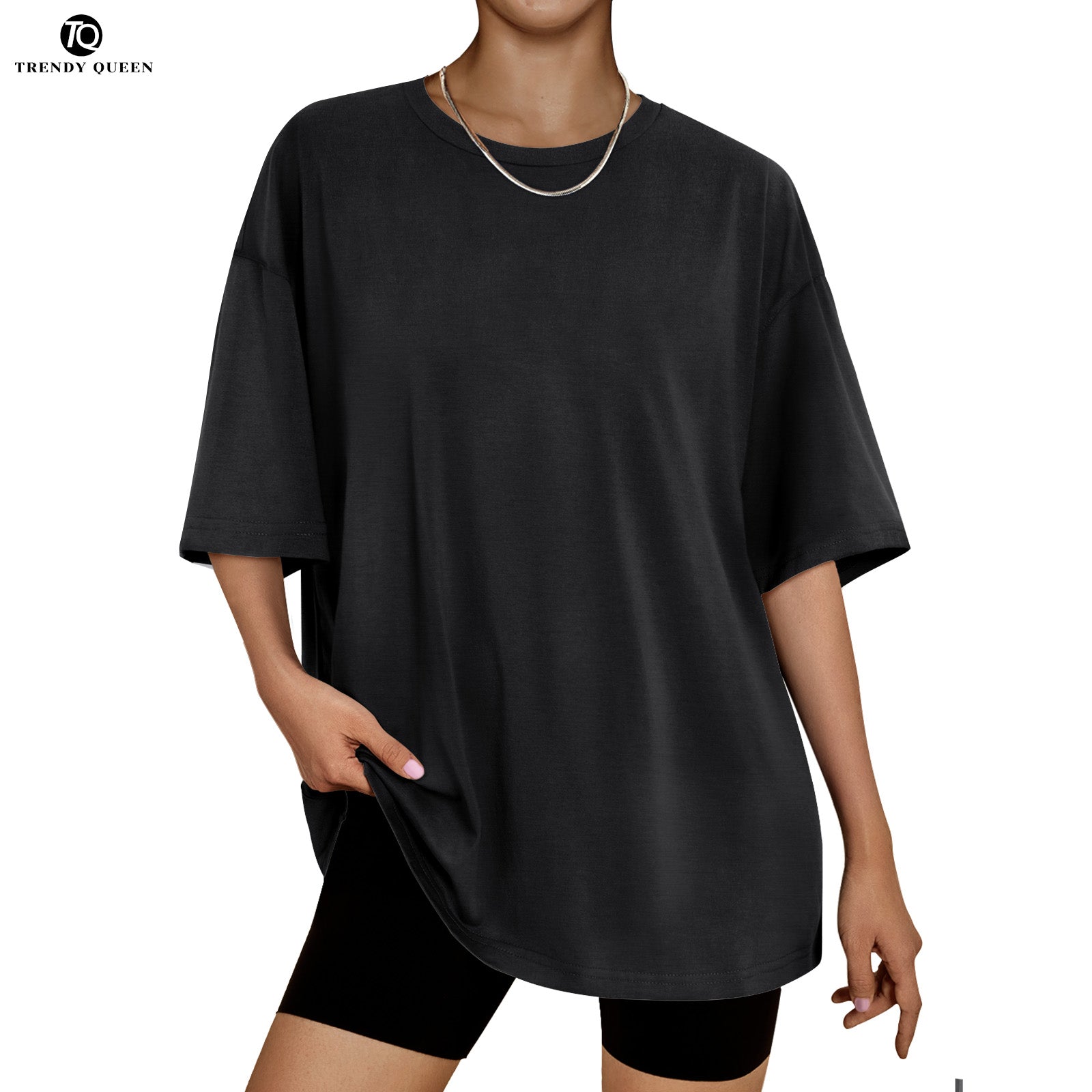 Trendy Queen Womens Oversized Summer T Shirts Business Casual Dressy Tops Beach Vacation Clothes Spring Fashion 2025