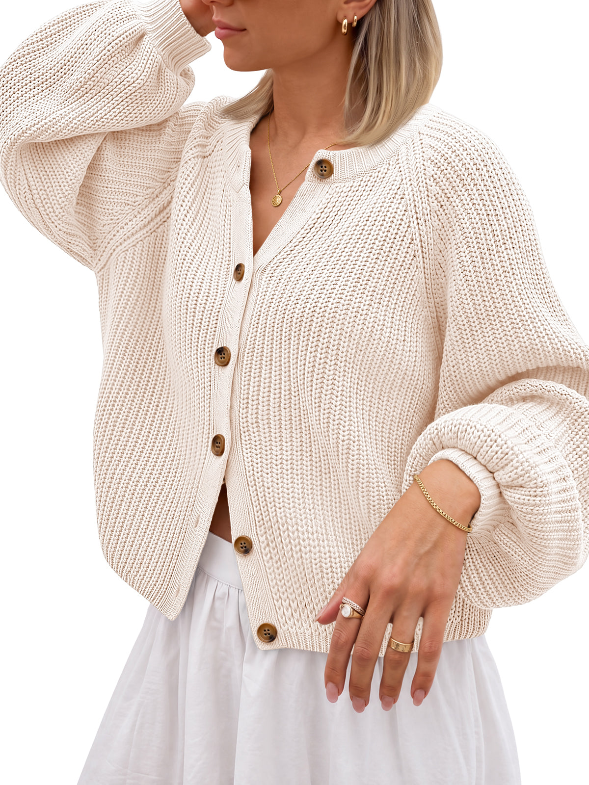 Trendy Queen Chunky Knit Cardigan Sweaters for Women 2026 Fall Outfits Button Up Coat, Winter Sweater Jackets, Cotton Acrylic Blend Fashion Clothing, Cute Clothes New on Amazon in past month