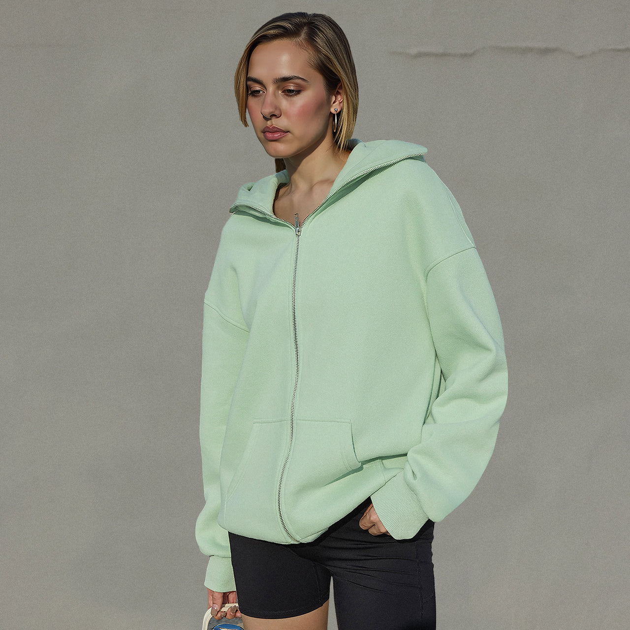 Trendy Queen Women's Stylish Balaclava Hoodie with Full-Face Mask - Casual Zip-Up Sweatshirt, Graphic Design, Perfect for Outdoor Activities| Fashionforward Hoodie | Durable Fabric Hoodie Tops Womenswear