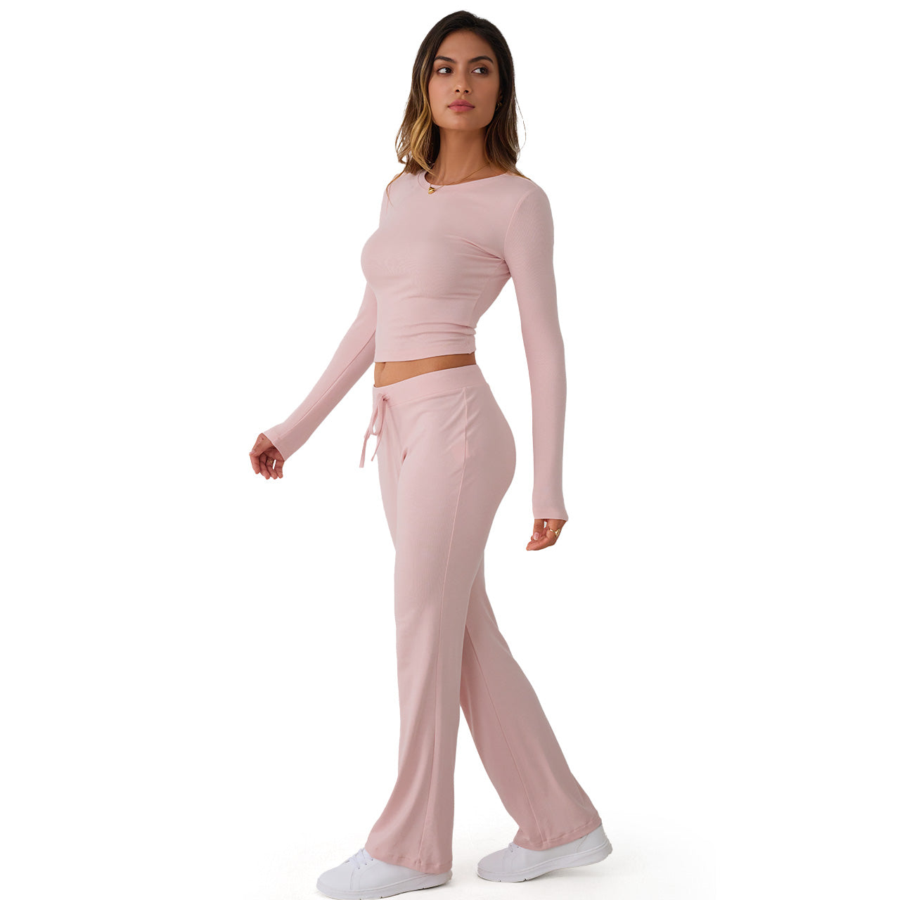 Trendy Queen Women's Everyday Co-ord Set - Fitted Top & Adjustable High-Rise Pants