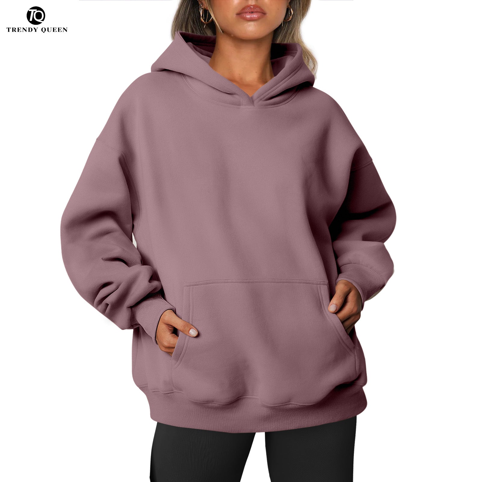 TrendyQueen Womens Oversized Hoodies Fleece Sweatshirts Long Sleeve Sweaters Pullover Fall Clothes with Pocket