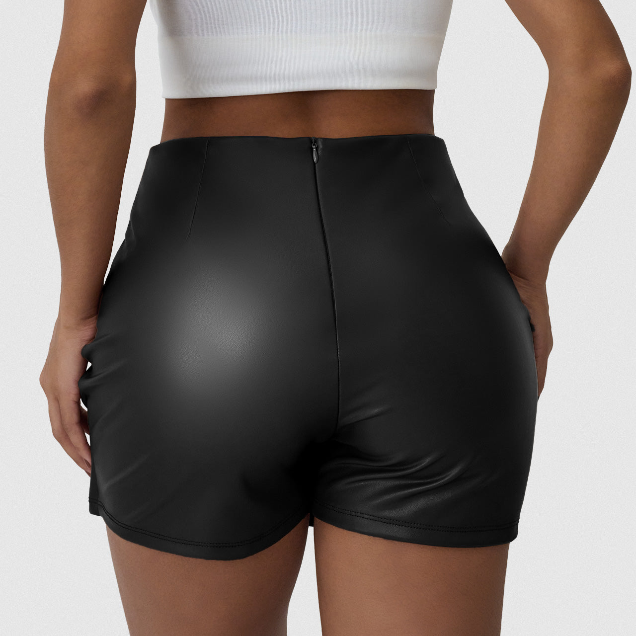 TrendyQueen Womens Fuax Leather Skirt High Waisted Bodycon Pencil Mini Skirts with Shorts