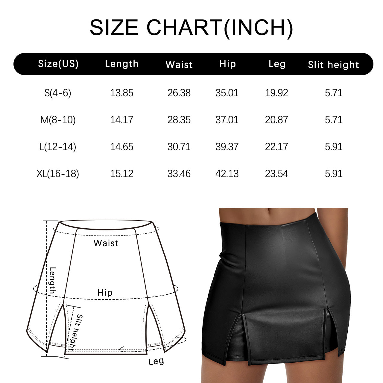 TrendyQueen Womens Fuax Leather Skirt High Waisted Bodycon Pencil Mini Skirts with Shorts