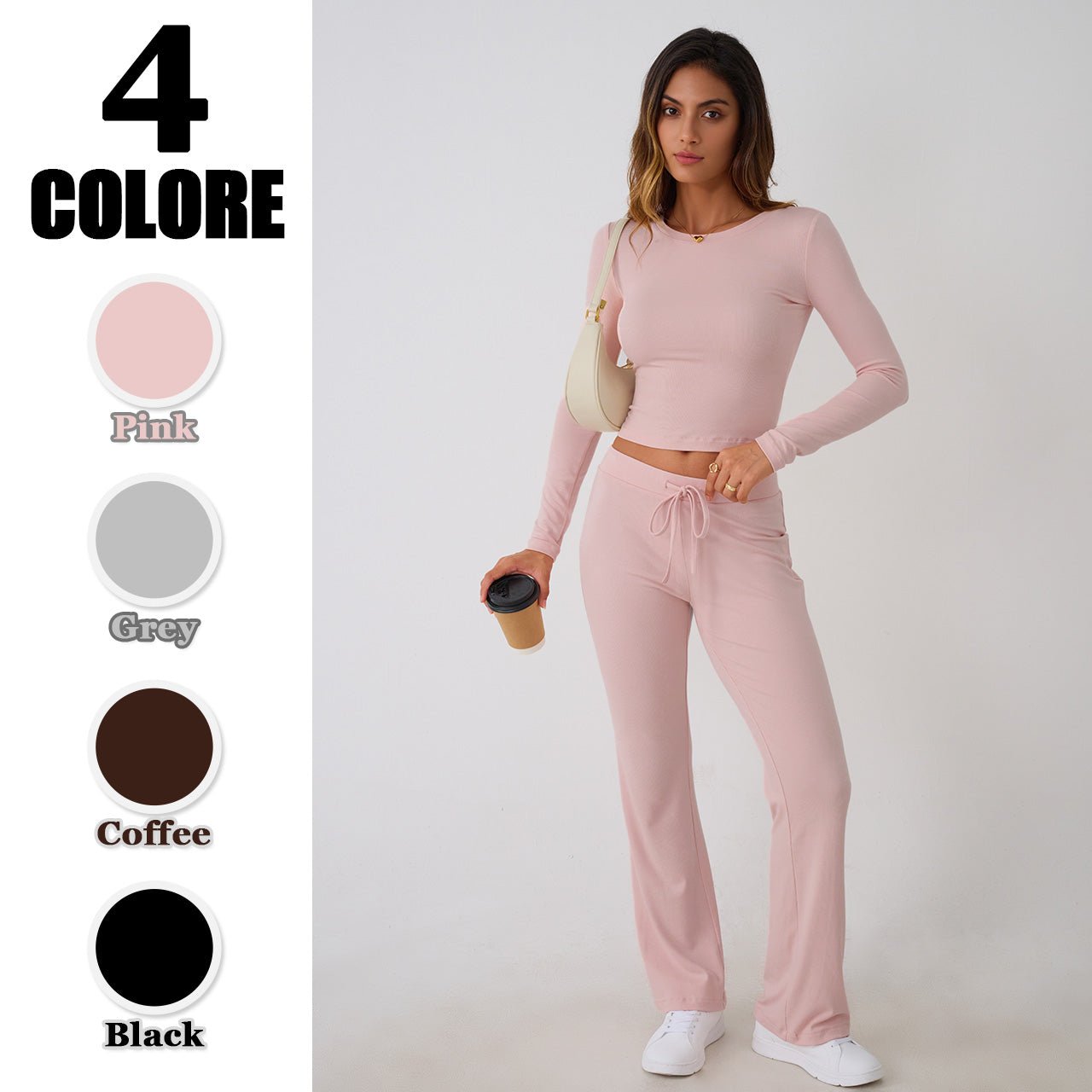 Trendy Queen Women's Everyday Co-ord Set - Fitted Top & Adjustable High-Rise Pants