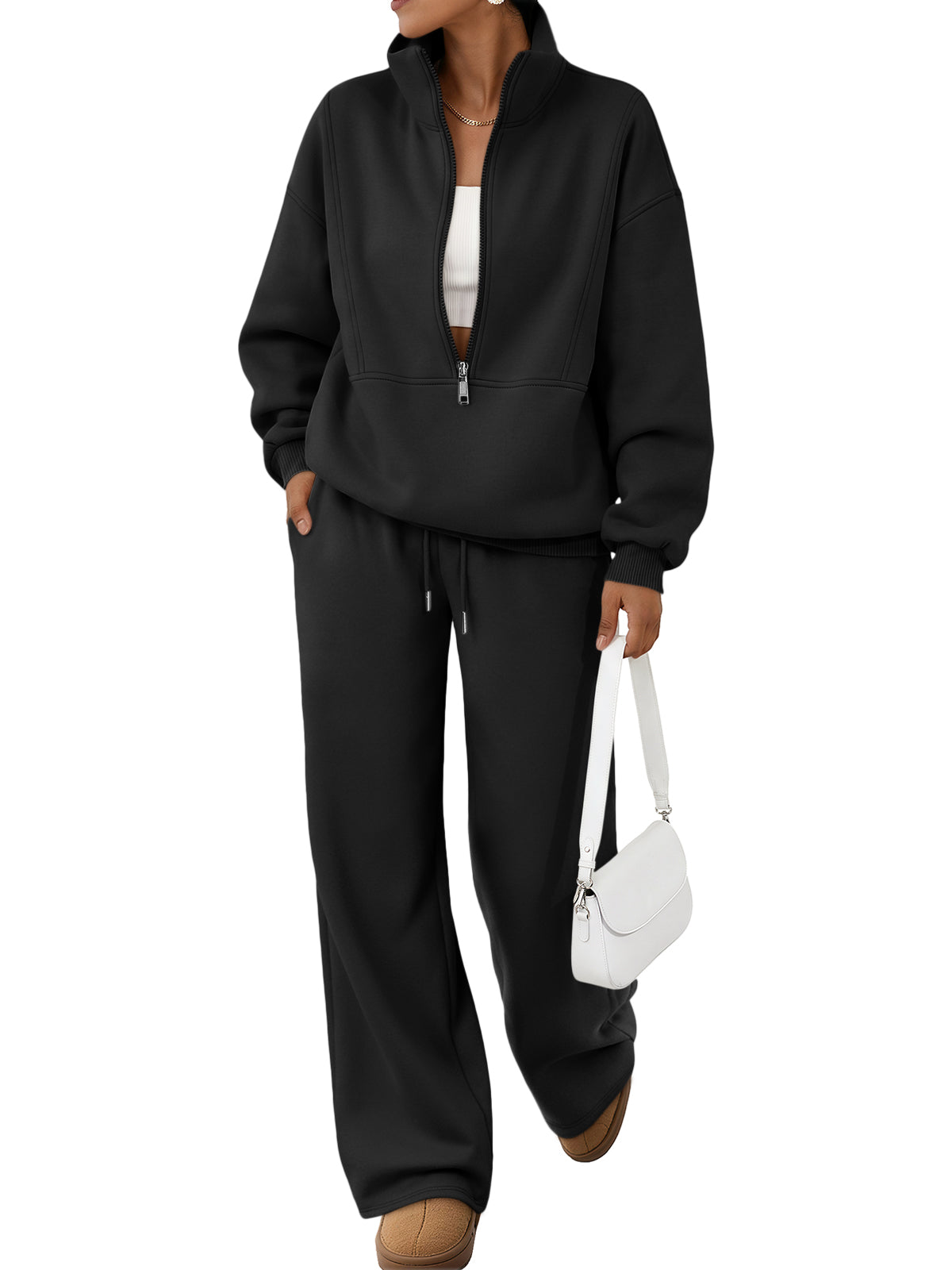 Trendy Queen Womens Sweat Sets 2 Piece Lounge Fall Outfits 2026 Sweatsuits