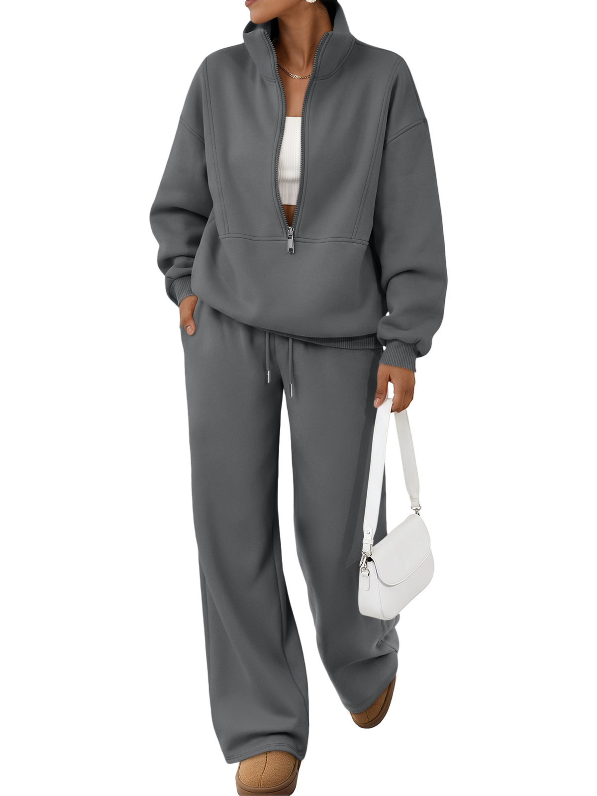 Trendy Queen Womens Sweat Sets 2 Piece Lounge Fall Outfits 2026 Sweatsuits