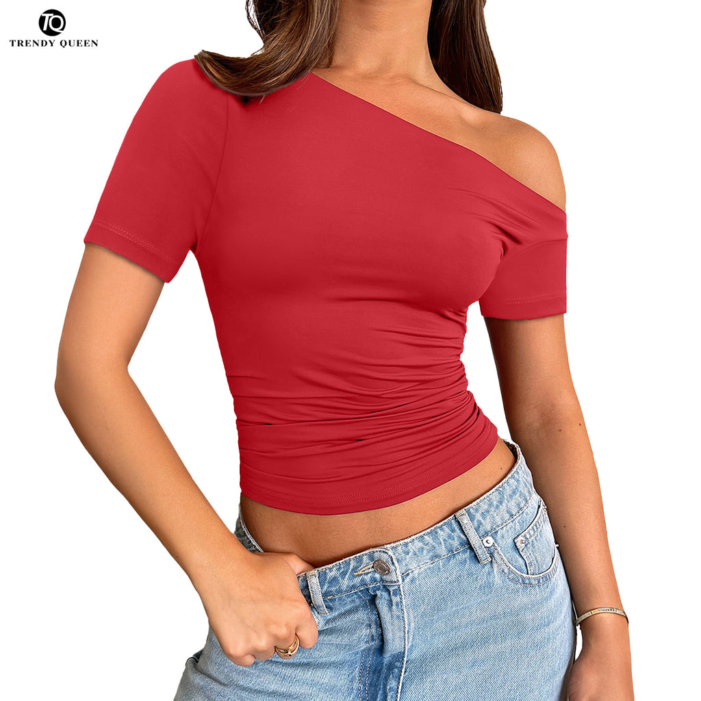 Trendy Queen Womens Off The Shoulder Tops Summer Shirts Going Out Crop Tank Top Y2K T Corset Tube Cute Fashion Outfits