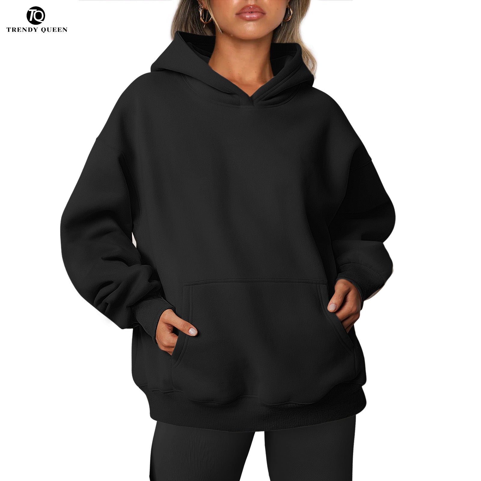 TrendyQueen Womens Oversized Hoodies Fleece Sweatshirts Long Sleeve Sweaters Pullover Fall Clothes with Pocket