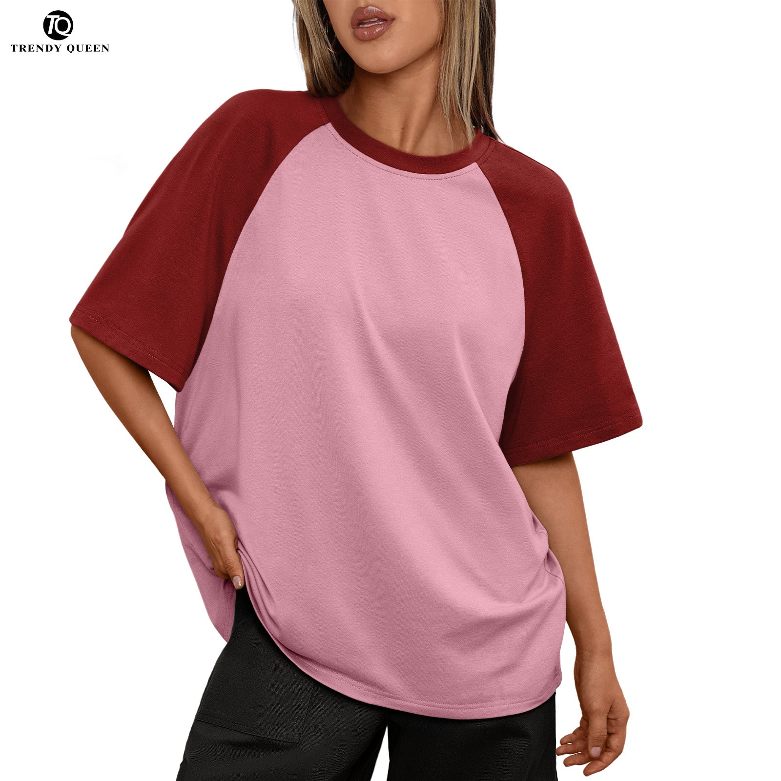 Trendy Queen Oversized Short Sleeve T Shirts for Women Workout Casual Summer Tops Loose Fit Cute Basic Tees