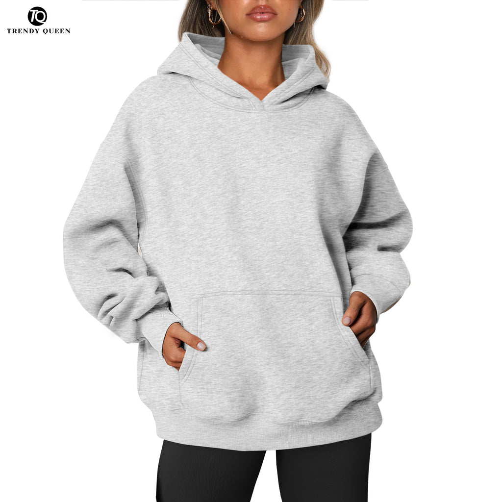 TrendyQueen Womens Oversized Hoodies Fleece Sweatshirts Long Sleeve Sweaters Pullover Fall Clothes with Pocket